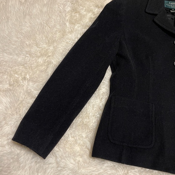 Lauren Ralph Lauren 8P Dark Gray Petite Virgin Wool Pea Coat Blazer Women’s - Picture 3 of 8